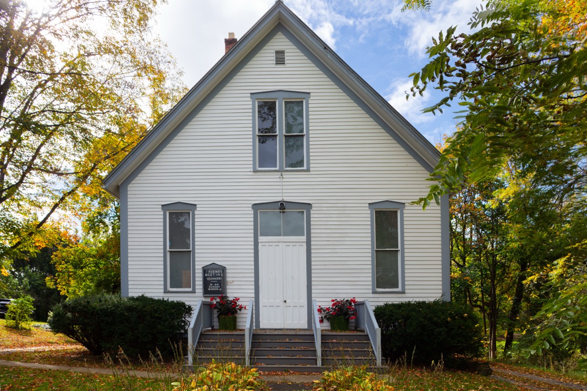 Exterior of the meetinghouse, front view